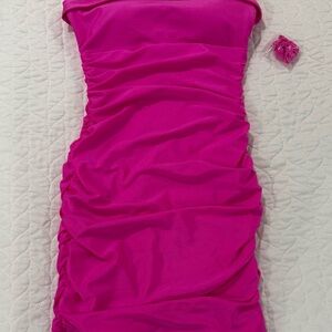 Vibrant Pink Strapless Dress